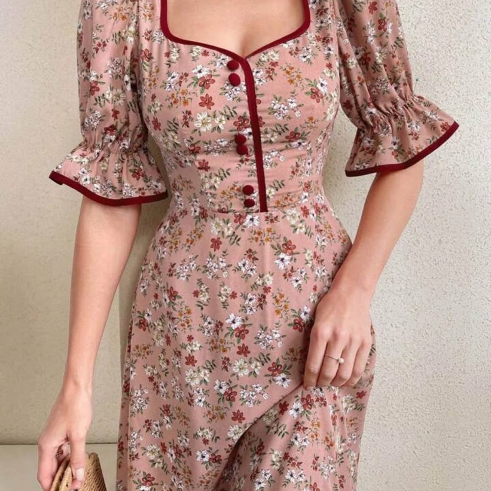 SHEIN Floral Puff Sleeve Dress size Small (new)